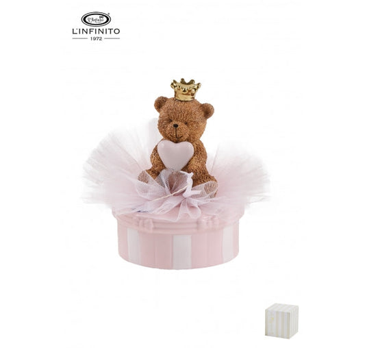 L'Infinito - Carillon Teddy cuore rosa