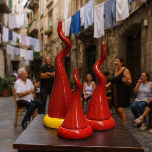 Amagè- Corno piccolo rosso base tonda