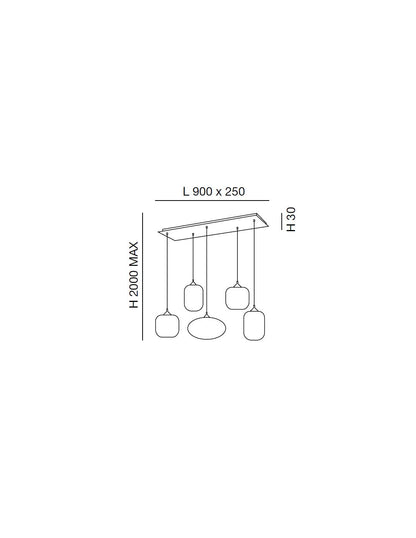 Fabas - Gillis lampadario a sospensione componibile