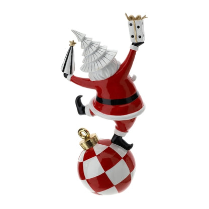 Hervit – Babbo natale fancy rosso con pacco regalo h45cm