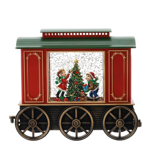 Hervit – Treno con Vagone e Babbo Natale Luce LED - 48X9XH20CM