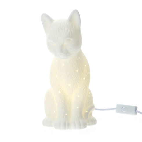 Hervit- Lampada gatto porcellana 17X26CM