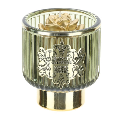 Hervit - Portacandela in Vetro con candela Oro in più varianti