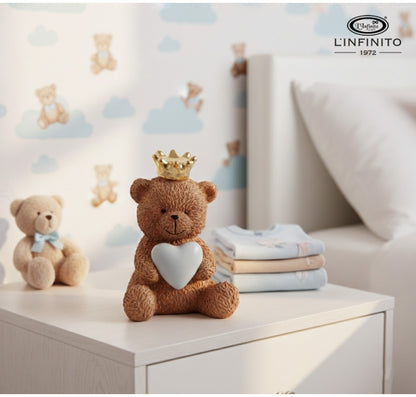 L'Infinito - Teddy cuore celeste e corona dorata