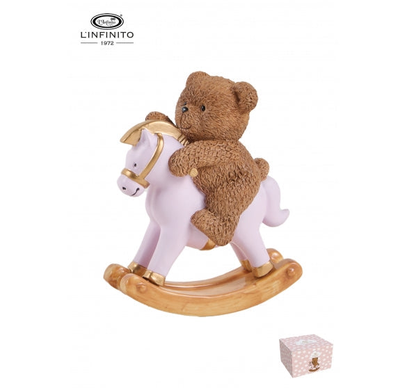 L'Infinito - Teddy su cavalluccio rosa