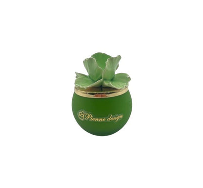 Pienne - Candela con fiore verde mela D. 6