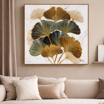 Fantin - Quadro foglie di Ginkgo 100x100