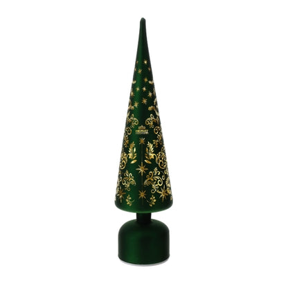 Hervit – Albero Natale cono in vetro led verde