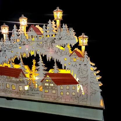 Il Mondo dei Carillon - Ponte luminoso natalizio in legno