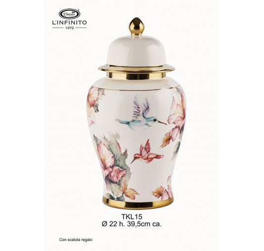 L'Infinito - Vaso potiche colibrì