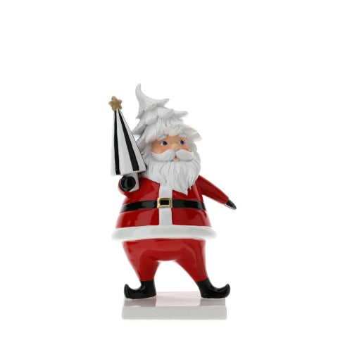 Hervit – Babbo natale fancy rosso con albero a cono bianco/nero