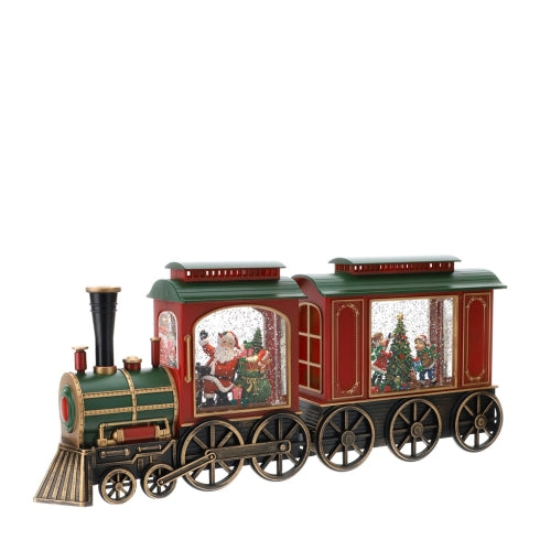 Hervit – Treno con Vagone e Babbo Natale Luce LED - 48X9XH20CM